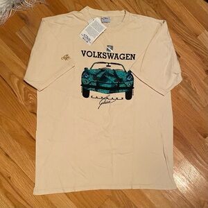 Crazy Shirts Volkswagen Carmann Ghia Beige Graphic Tee coconut Dyed